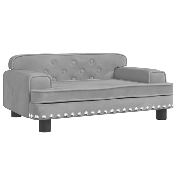 vidaXL Dog Bed Light Grey 70x45x30 cm Velvet