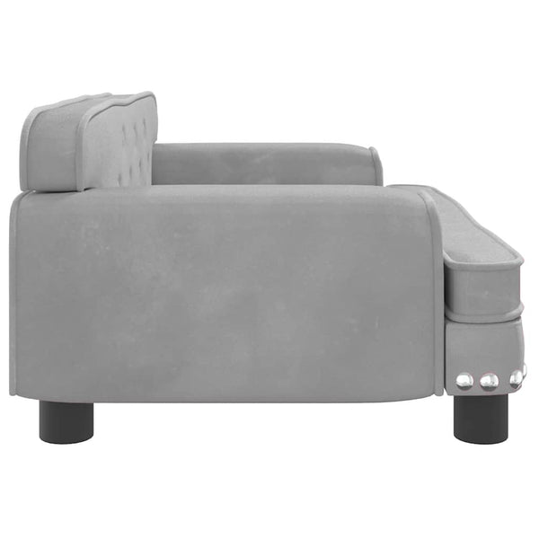 vidaXL Dog Bed Light Grey 70x45x30 cm Velvet
