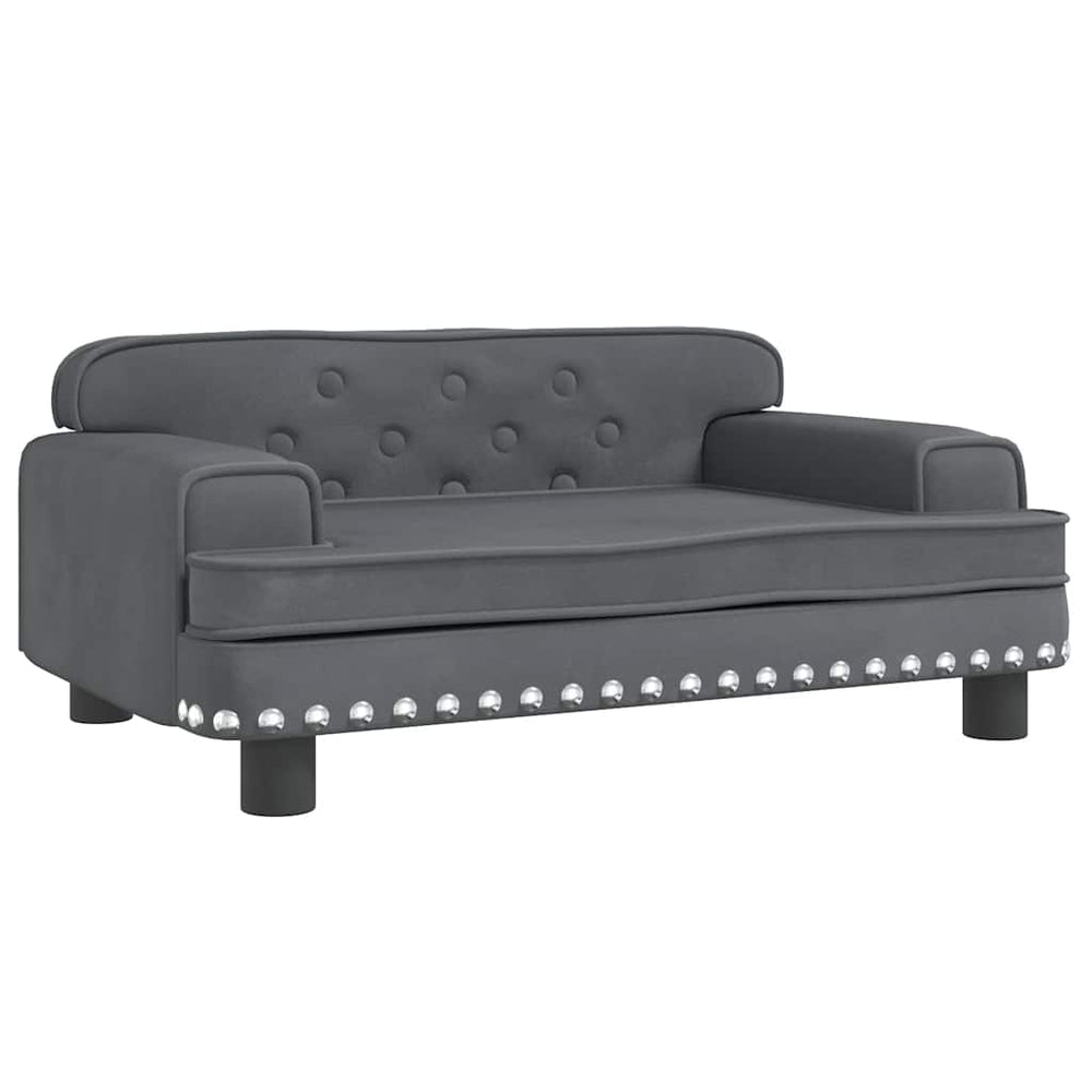 vidaXL Dog Bed Dark Grey 70x45x30 cm Velvet