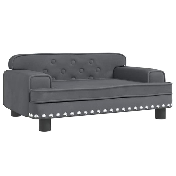 vidaXL Dog Bed Dark Grey 70x45x30 cm Velvet