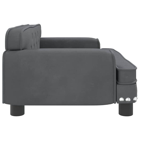 vidaXL Dog Bed Dark Grey 70x45x30 cm Velvet