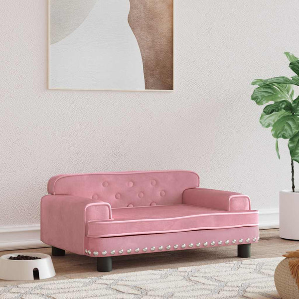 vidaXL Dog Bed Pink 70x45x30 cm Velvet