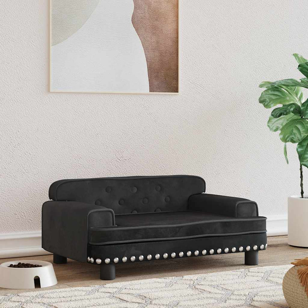 vidaXL Dog Bed Black 70x45x30 cm Velvet