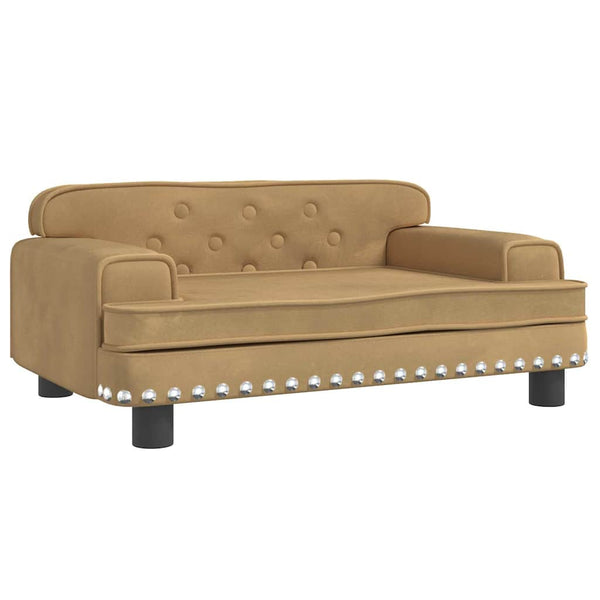 vidaXL Dog Bed Brown 70x45x30 cm Velvet