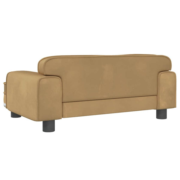 vidaXL Dog Bed Brown 70x45x30 cm Velvet