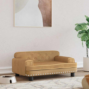 vidaXL Dog Bed Brown 70x45x30 cm Velvet