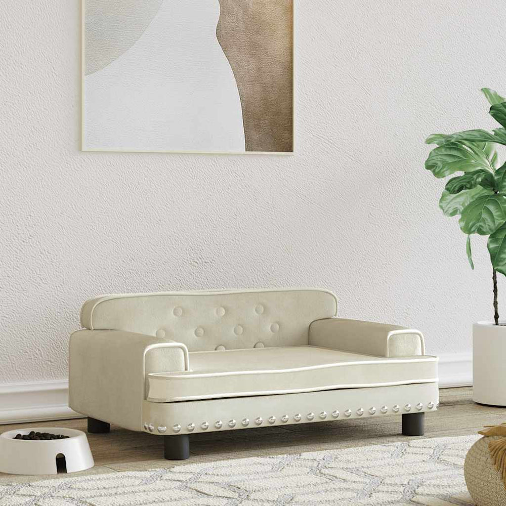 vidaXL Dog Bed Cream 70x45x30 cm Velvet
