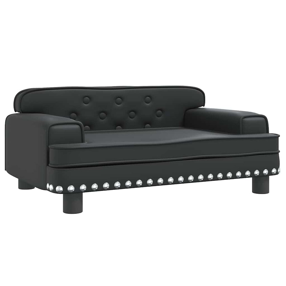 vidaXL Dog Bed Black 70x45x30 cm Faux Leather