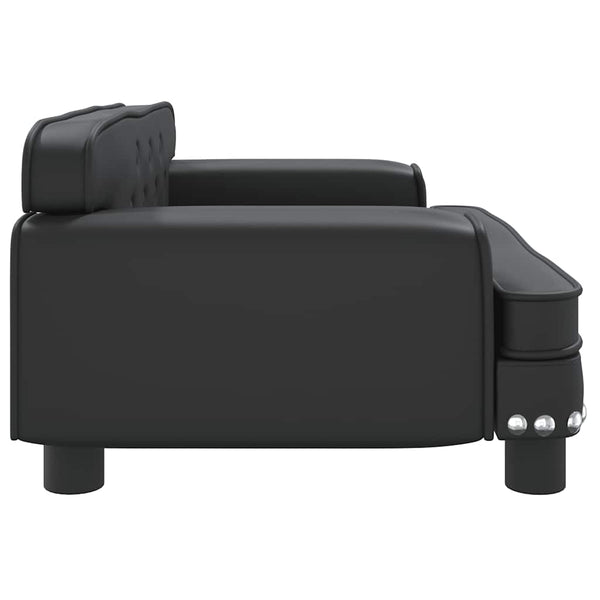 vidaXL Dog Bed Black 70x45x30 cm Faux Leather