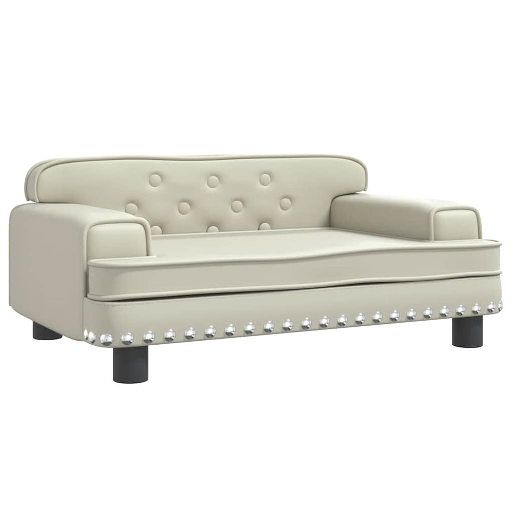 vidaXL Dog Bed Cream 70x45x30 cm Artificial Leather