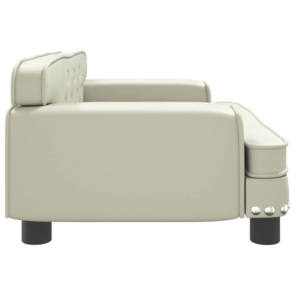 vidaXL Dog Bed Cream 70x45x30 cm Artificial Leather