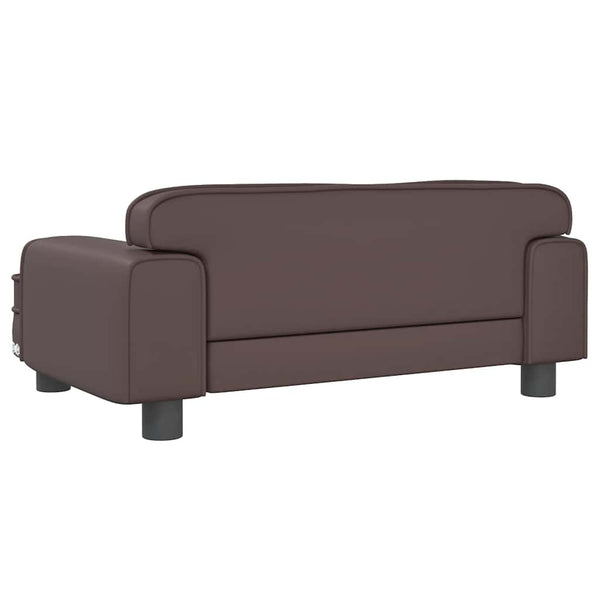 vidaXL Dog Bed Brown 70x45x30 cm Faux Leather