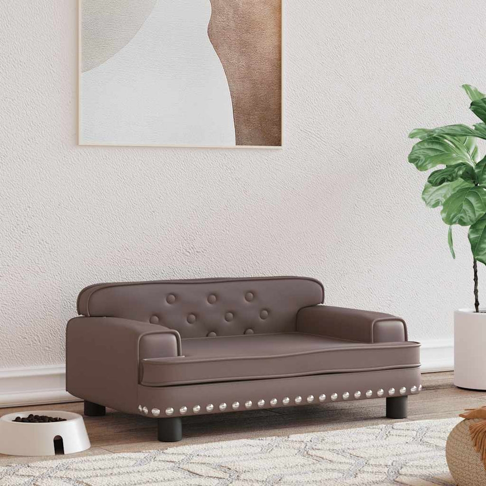 vidaXL Dog Bed Brown 70x45x30 cm Faux Leather