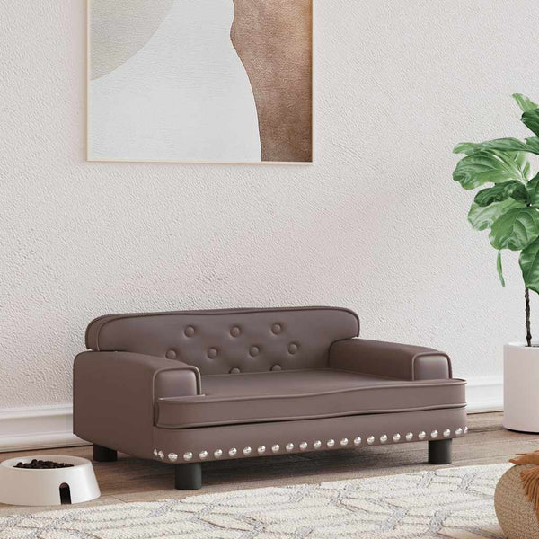 vidaXL Dog Bed Brown 70x45x30 cm Faux Leather