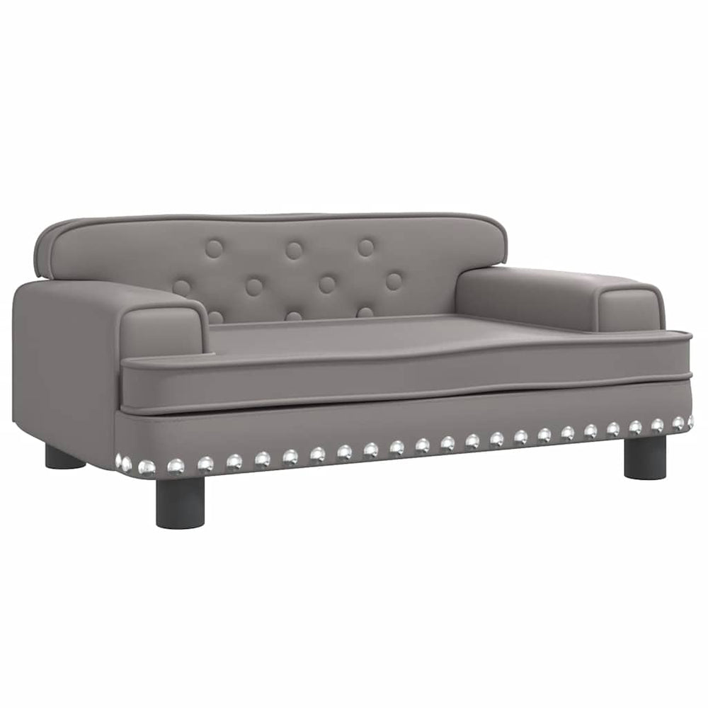 vidaXL Dog Bed Grey 70x45x30 cm Artificial Leather