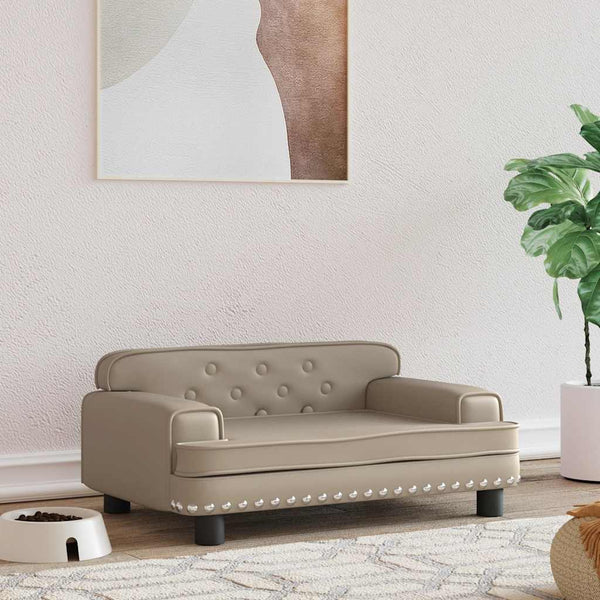 vidaXL Dog Bed Cappuccino Brown 70x45x30 cm Faux Leather