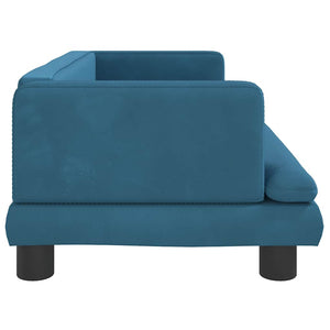 vidaXL Dog Bed Blue 80x45x30 cm Velvet