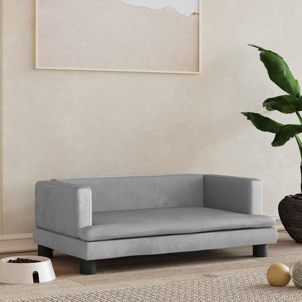 vidaXL Dog Bed Light Grey 80x45x30 cm Velvet