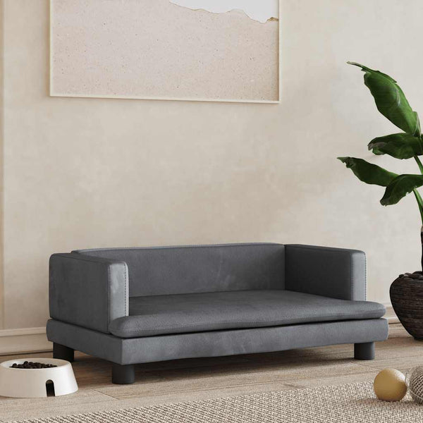 vidaXL Dog Bed Dark Gray 80x45x30 cm Velvet