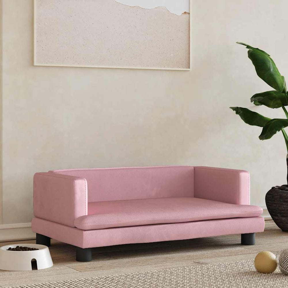 vidaXL Dog Bed Pink 80x45x30 cm Velvet