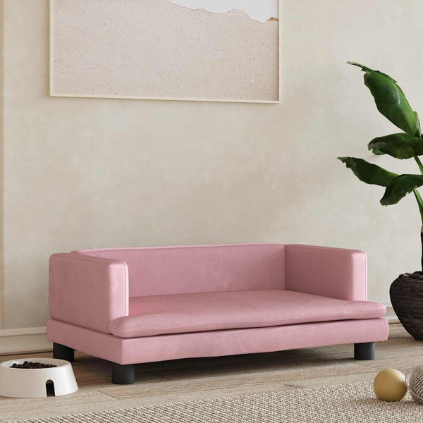 vidaXL Dog Bed Pink 80x45x30 cm Velvet