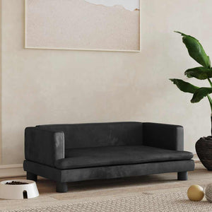 vidaXL Dog Bed Black 80x45x30 cm Velvet