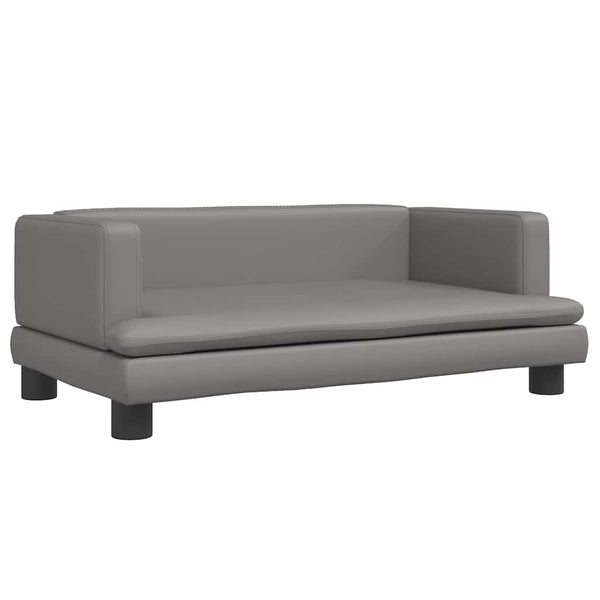 vidaXL Dog Bed Grey 80x45x30 cm Artificial Leather