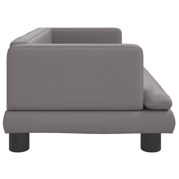 vidaXL Dog Bed Grey 80x45x30 cm Artificial Leather