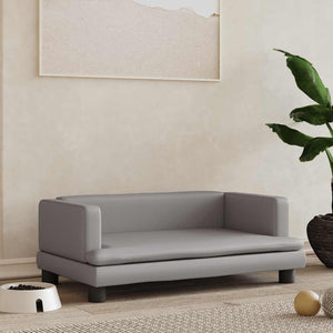 vidaXL Dog Bed Grey 80x45x30 cm Artificial Leather