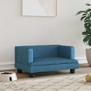 vidaXL Dog Bed Blue 60x40x30 cm Velvet