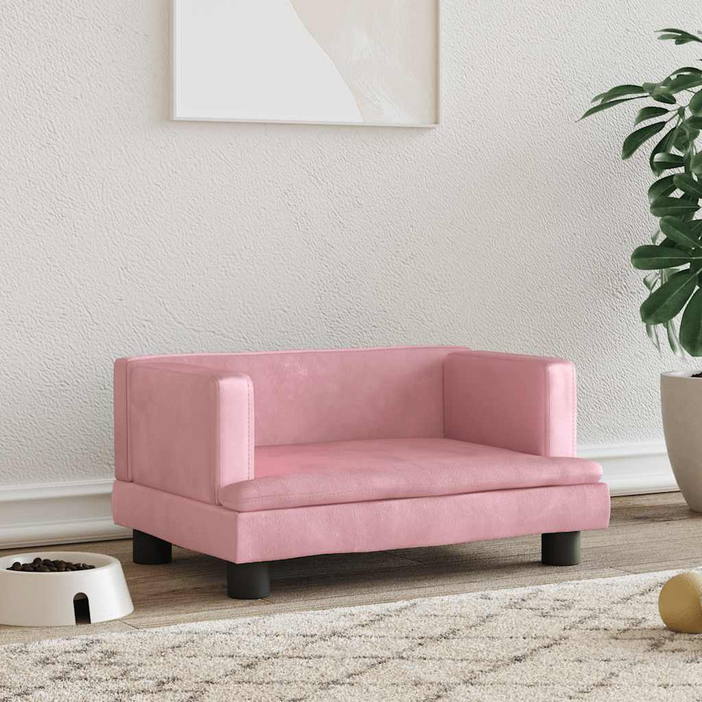 vidaXL Dog Bed Pink 60x40x30 cm Velvet