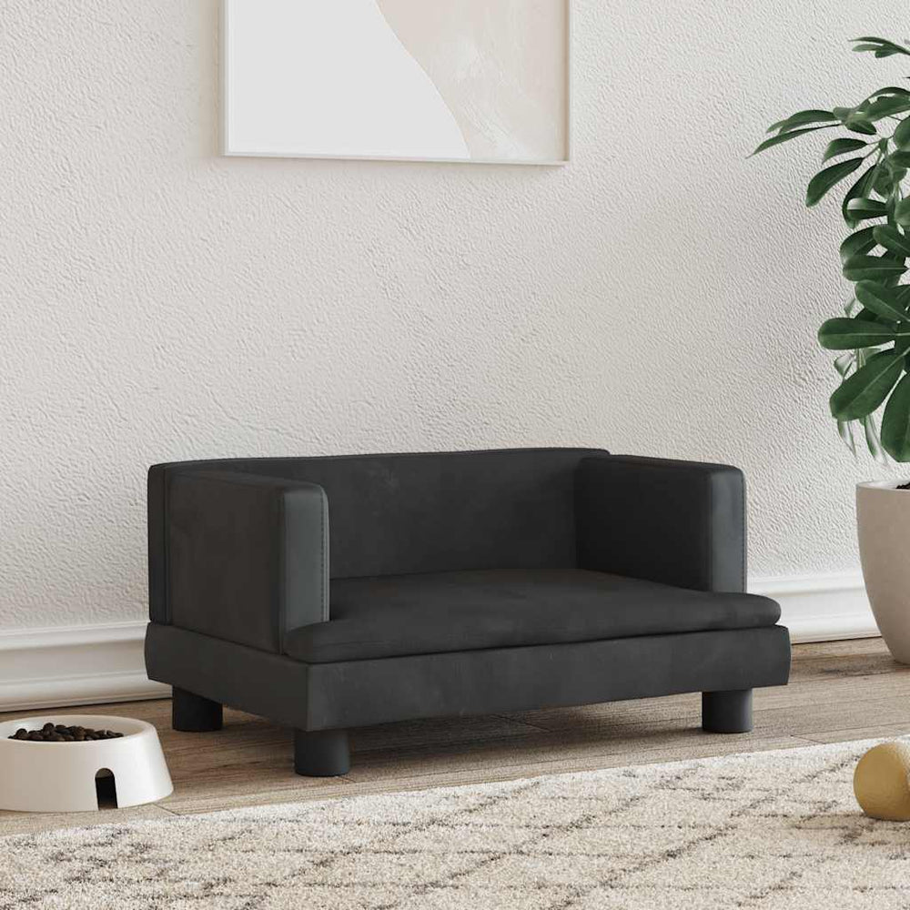 vidaXL Dog Bed Black 60x40x30 cm Velvet