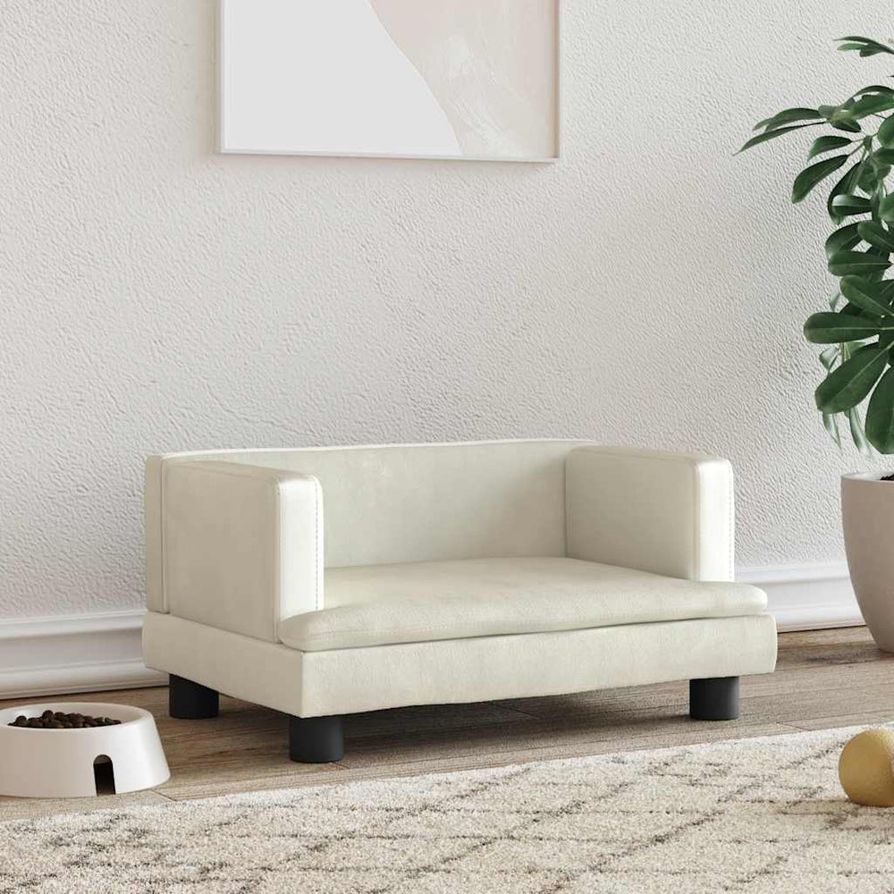 vidaXL Dog Bed Cream 60x40x30 cm Velvet