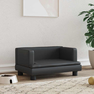 vidaXL Dog Bed Black 60x40x30 cm Artificial Leather