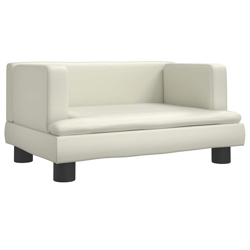 vidaXL Dog Bed Cream 60x40x30 cm Faux Leather