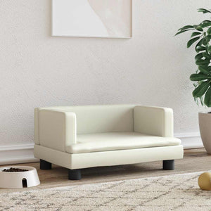 vidaXL Dog Bed Cream 60x40x30 cm Faux Leather