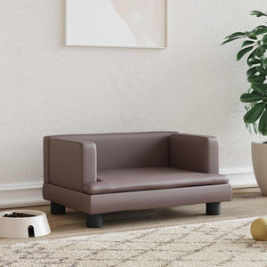 vidaXL Dog Bed Brown 60x40x30 cm Faux Leather