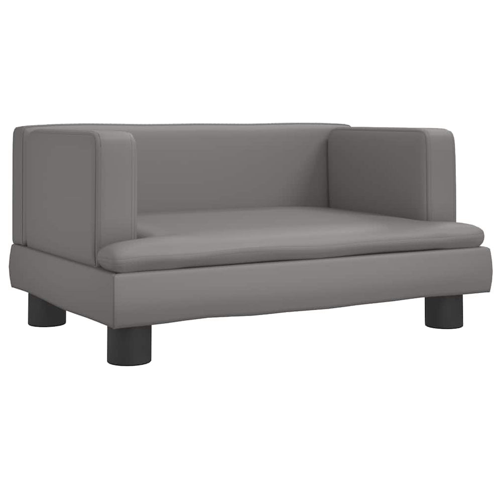 vidaXL Dog Bed Grey 60x40x30 cm Faux Leather