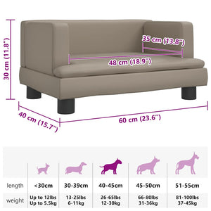 vidaXL Dog Bed Cappuccino Brown 60x40x30 cm Faux Leather