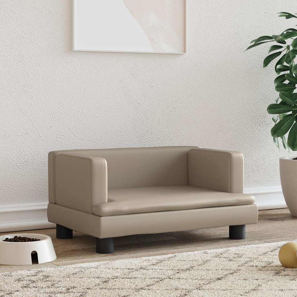 vidaXL Dog Bed Cappuccino Brown 60x40x30 cm Faux Leather