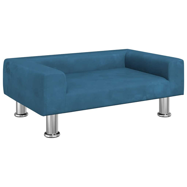 vidaXL Dog Bed Blue 70x45x26.5 cm Velvet