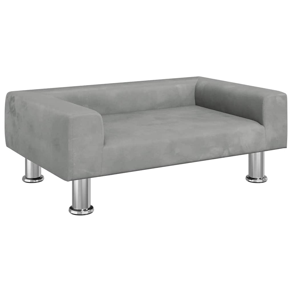 vidaXL Dog Bed Light Grey 70x45x26.5 cm Velvet