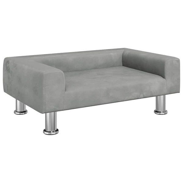 vidaXL Dog Bed Light Grey 70x45x26.5 cm Velvet