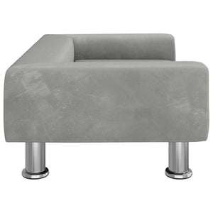 vidaXL Dog Bed Light Grey 70x45x26.5 cm Velvet