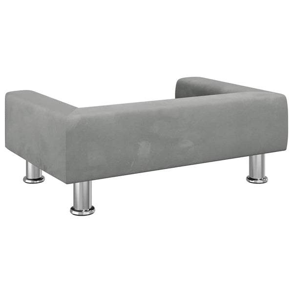 vidaXL Dog Bed Light Grey 70x45x26.5 cm Velvet