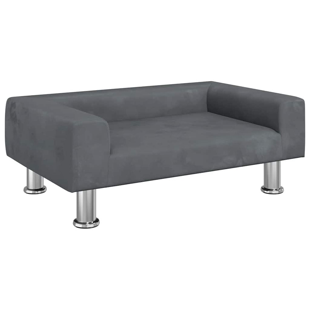 vidaXL Dog Bed Dark Grey 70x45x26.5 cm Velvet