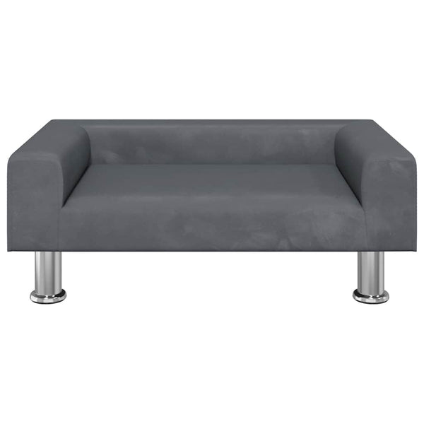 vidaXL Dog Bed Dark Grey 70x45x26.5 cm Velvet