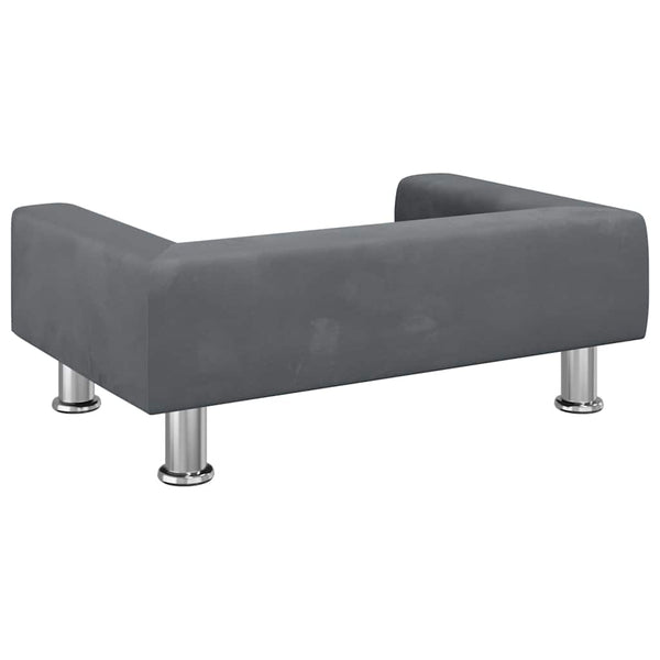 vidaXL Dog Bed Dark Grey 70x45x26.5 cm Velvet