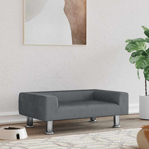 vidaXL Dog Bed Dark Grey 70x45x26.5 cm Velvet