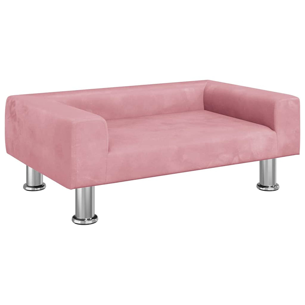 vidaXL Dog Bed Pink 70x45x26.5 cm Velvet